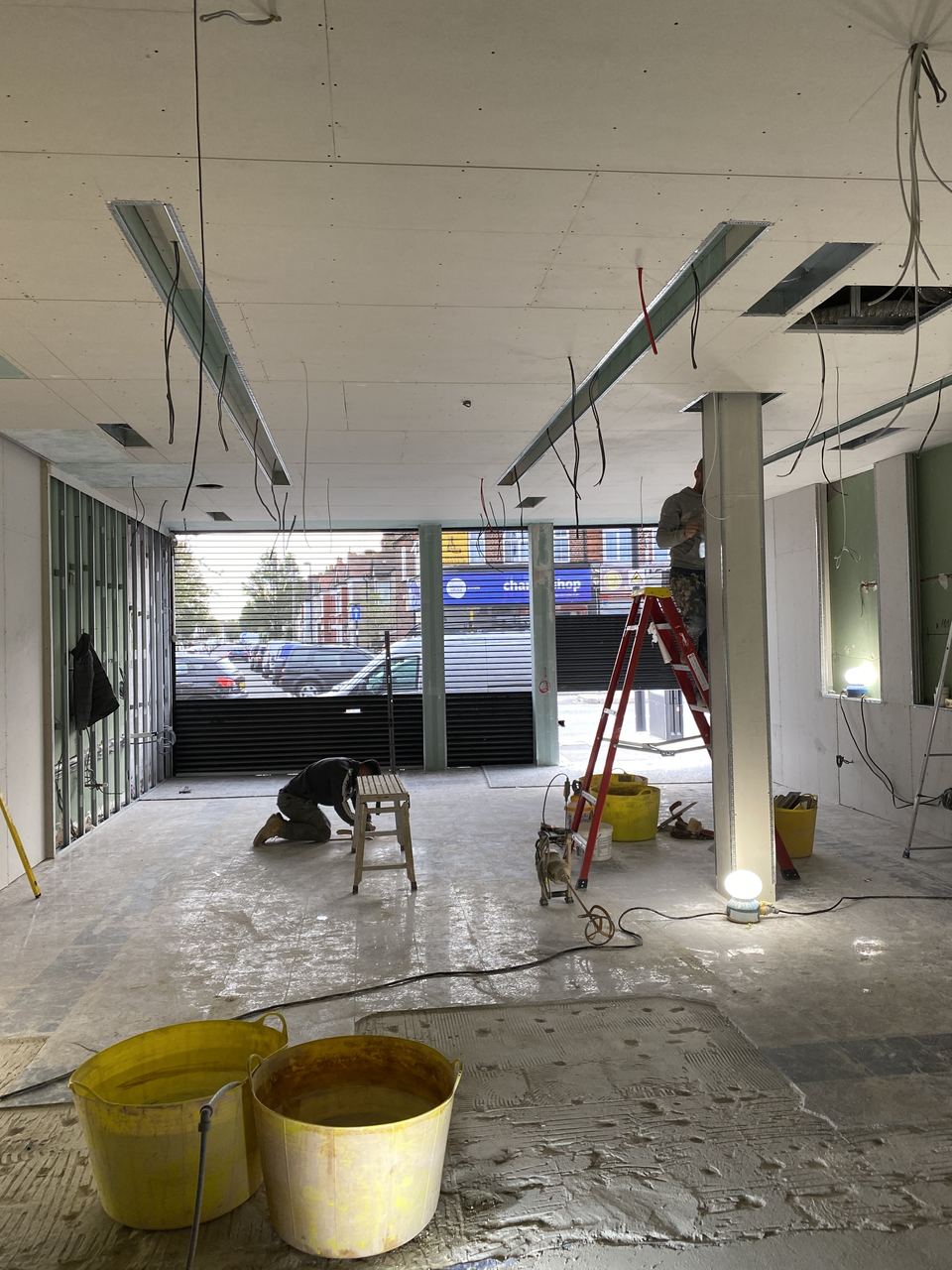 Shopfront opened up and the structure exposed, ready for first fix.